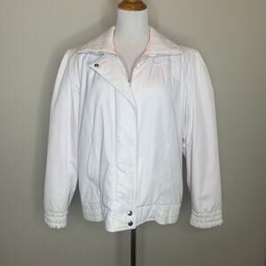 Vintage New York Girl White Puffer Coat 80s 90s Sz Large